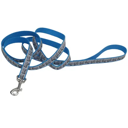 Coastal Lazer Brite Reflective Leash КОСТАЛ ЛАЗЕР БРАЙТ світловідбивний повідець для собак, 2.5смХ1.8м Бірюзовий