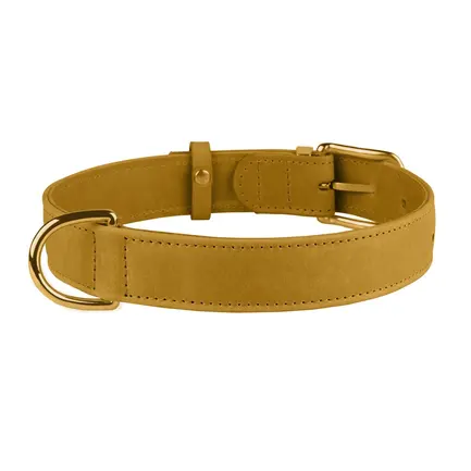 Нашийник для собак шкіряний BronzeDog Crazy гірчичний XS: додаткове фото 3