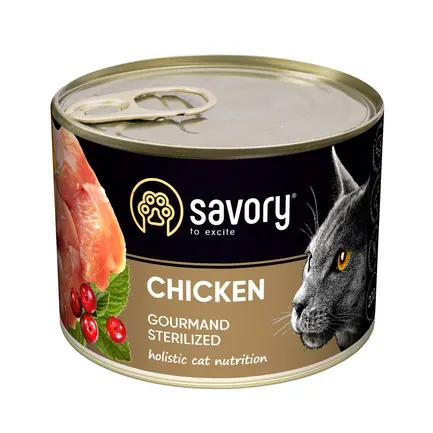 Вологий корм Savory для стерилізованих котів, з куркою, 200 г