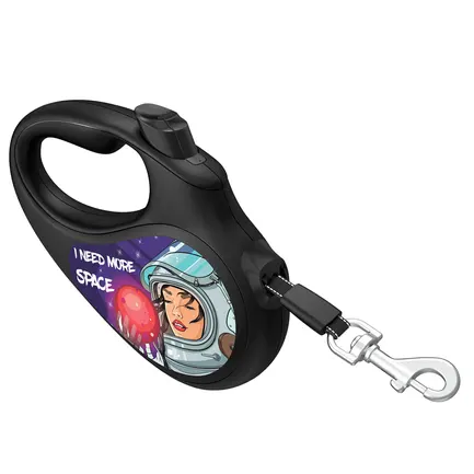 Повідець-рулетка для собак WAUDOG R-leash, малюнок "Більше космосу", світловідбиваюча стрічка, XS, до 12 кг, 3 м чорний: додаткове фото 5