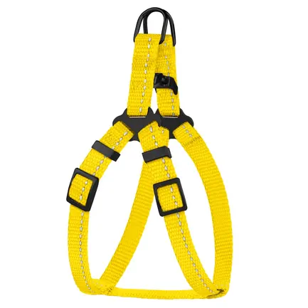 Шлея для Собак Дрібних Порід BronzeDog Active Нейлонова зі Світловідбиттям Жовта 2XS: додаткове фото 2