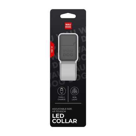 Нашийник для собак з підсвічуванням WAUDOG LED, RGB, Type-C, регульований, Ш 25 мм, Дов 60 см: додаткове фото 2