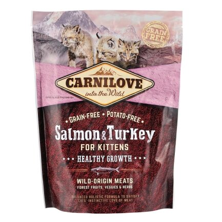 Сухий корм Carnilove Cat Salmon &amp; Turkey для кошенят, лосось та індичка, 400 г