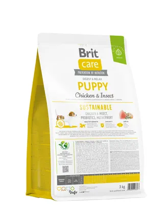 Сухий корм Brit Care Dog Sustainable Puppy для цуценят, з куркою та комахами, 3 кг: додаткове фото 3