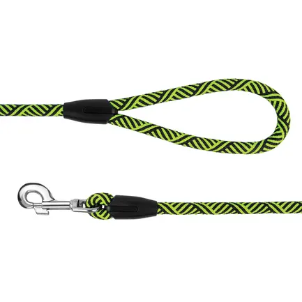 Повідець для Собак Bronzedog Active з Альпіністського Шнура Чорно-Салатовий L/XL: додаткове фото 4