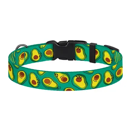 Нашийник для Собак BronzeDog Urban Fruits Нейлоновий з Пластиковою Пряжкою Авокадо M: додаткове фото 3