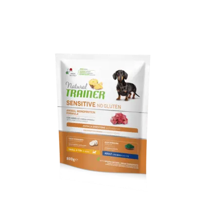 Natural Trainer Dog Sensitive Adult Mini сухий корм для дорослих собак дрібних порід без глютену з ягнятиною 0,8 кг