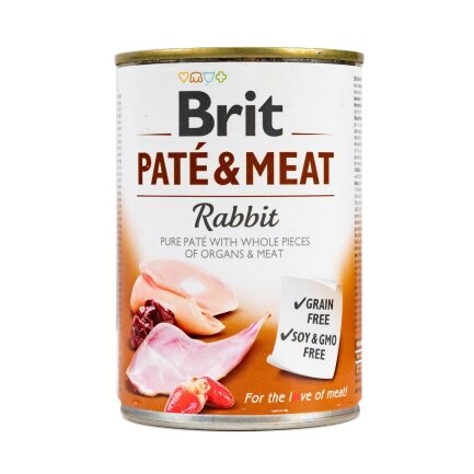 Вологий корм Brit Care Pate &amp; Meat для собак, з кроликом, 400 г