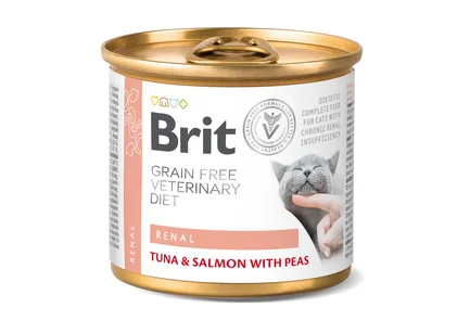Вологий корм Brit GF VetDiet Renal для котів, при хронічній нирковій недостатності, з тунцем, лососем з горохом, 200 г: додаткове фото 3