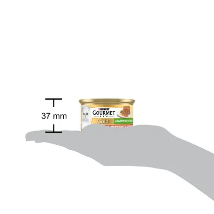 Вологий корм GOURMET Gold для дорослих котів шматочки у паштеті з качкою, морквою та шпинатом 85 г: додаткове фото 5