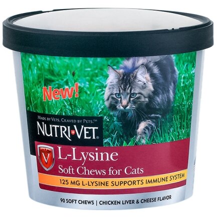 Nutri-Vet L-ЛІЗИН (L-Lysine) добавка для імунітету котів 90 табл.