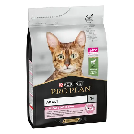 Сухий корм PRO PLAN Adult 1+ Delicate Digestion для дорослих котів з чутливим травленням та вибагливих до їжі з ягням 3 кг: додаткове фото 2