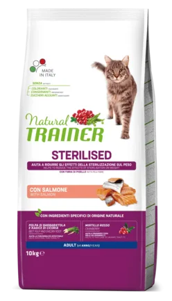 Natural Trainer Super Premium Adult Sterilised сухий корм з лососем для стерилізованих котів 10 кг