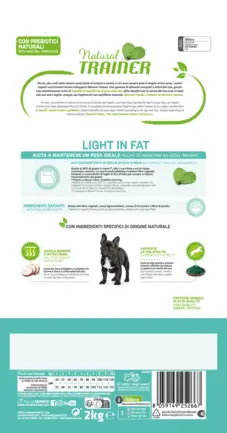 Natural Trainer Super Premium Light in Fat Mini Adult сухий корм для дорослих собак дрібних порід низькокалорійний з індичкою 2 кг: додаткове фото 2