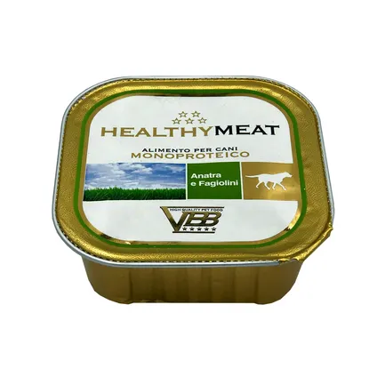 Healthy Meat монопротеїновий вологий корм для собак - паштет з качкою та зеленою квасолею 150гр