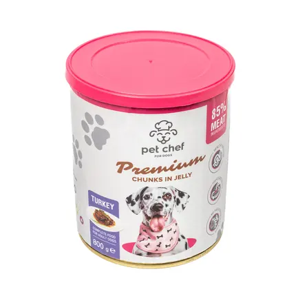 Корм вологий для дорослих собак Pet Chef, шматочки в желе з індичкою 800 г: додаткове фото 3