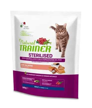 Natural Trainer Super Premium Adult Sterilised сухий корм з лососем для стерилізованих котів 0,3 кг