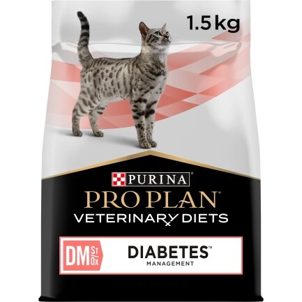 Сухий дієтичний корм PRO PLAN VETERINARY DIETS DM ST/OX Diabetes Managment для дорослих котів для регулювання надходження глюкози (цукровий діабет) 1,5 кг