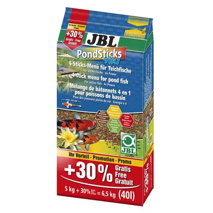 Корм JBL Pond Sticks 4 in 1 для ставкових риб, 31.5 л + 30% (мішок).