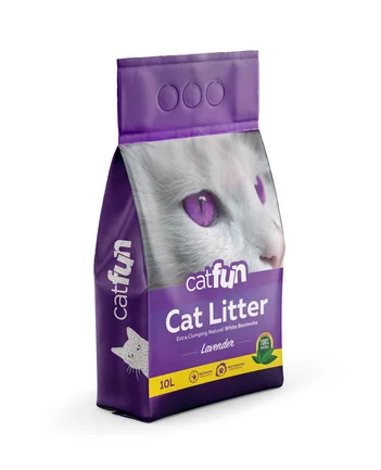 Наповнювач Catfun бентонітовий для котячих туалетів з ароматом лаванди 10 л