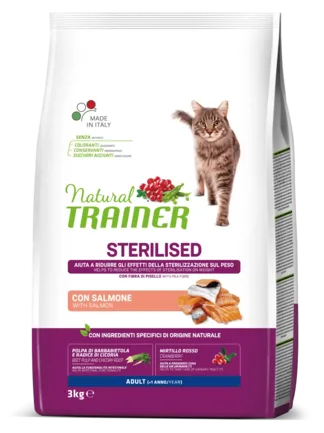 Natural Trainer Super Premium Adult Sterilised сухий корм з лососем для стерилізованих котів 3 кг