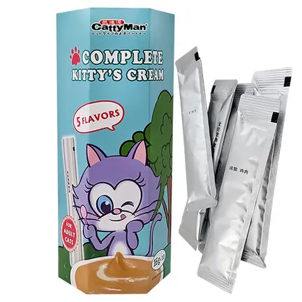 CattyMan Complete Kitty’s Cream КЕТТІМЕН ІКРА З КУРКОЮ, ЛОСОСЕМ, ТУНЦЕМ, ЯЛОВИЧИНОЮ, КАЧКОЮ рідкі ласощі для котів 0,16 кг