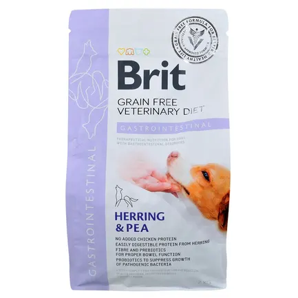 Сухий корм Brit GF VetDiet Dog Gastrointestinal для собак, при порушеннях травлення, з оселедцем, лососем та горохом, 2 кг: додаткове фото 3