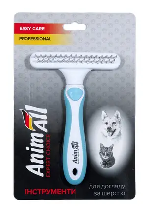 Гребінець-граблі AnimAll Groom для тварин, Блакитна