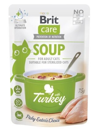 Корм вологий &quot;Суп для котів Brit Care Soup with Turkey з індичкою&quot;, 75 г