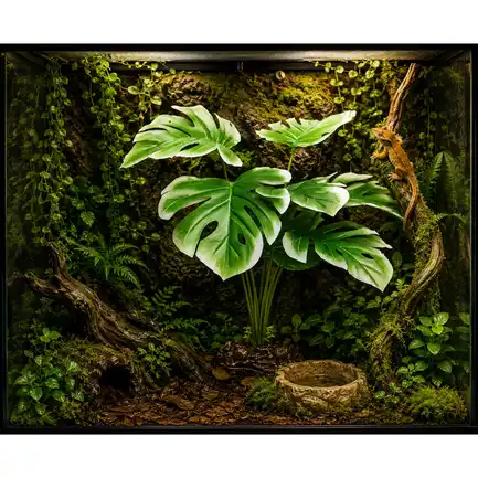 Штучна рослина Hobby Monstera White 40 см (37712) для тераріуму, акватераріуму та палюдаріуму: додаткове фото 3