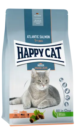 Сухий корм Happy Cat Indoor Atlantik Lachs для дорослих котів, що мешкають в приміщенні зі смаком лосося, 300 г, 70587