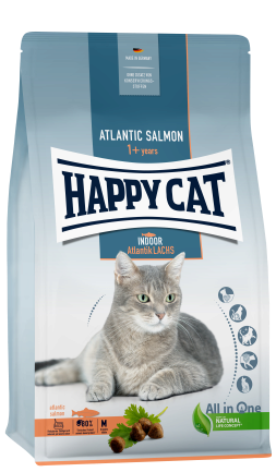 Сухий корм Happy Cat Indoor Atlantik Lachs для дорослих котів, що мешкають в приміщенні зі смаком лосося, 4 кг, 70589