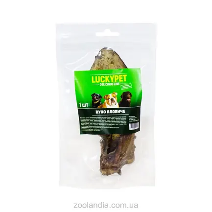 Ласощі Lucky Pet Вухо яловиче 1 шт в уп