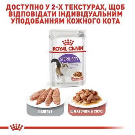 Вологий корм Royal Canin STERILISED для котів всіх порід 85 г: додаткове фото 4