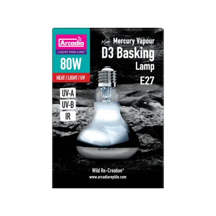 ARCADIA 2ND GENERATION MINI D3 UV BASKING LAMP 80 W (R2100265) лампа для рептилій: додаткове фото 2