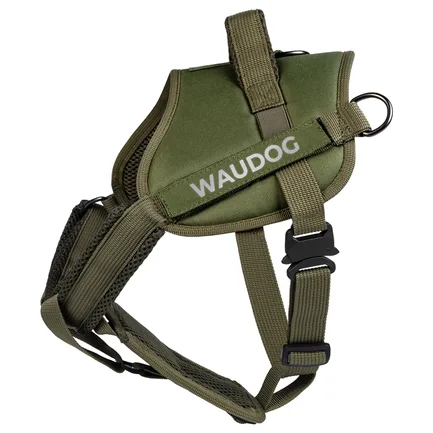 Шлея для службових собак WAUDOG PRO-2, світловідбивна, металевий фастекс, M, В 55-75 см, хакі: додаткове фото 2
