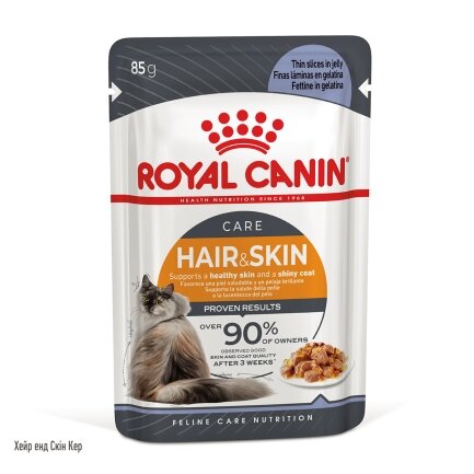 Вологий корм Royal Canin HAIR&amp;SKIN CARE IN JELLY для котів всіх порід 85 г