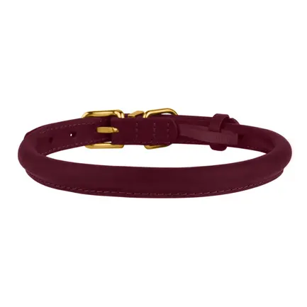 Нашийник для собак круглий шкіряний BronzeDog Crazy Бордовий L: додаткове фото 3