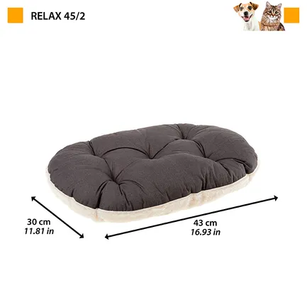 Ferplast RELAX 45/2F C BROWN-BEIGE Подушка, бавовна+штуч хутро — Фото 1