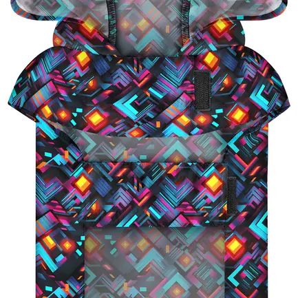 Дощовик-накидка з капюшоном для собак WAUDOG Clothes, малюнок "Нескінченні світи", M, А 40-43 см, B 52-62 см, С 33-42 см: додаткове фото 4
