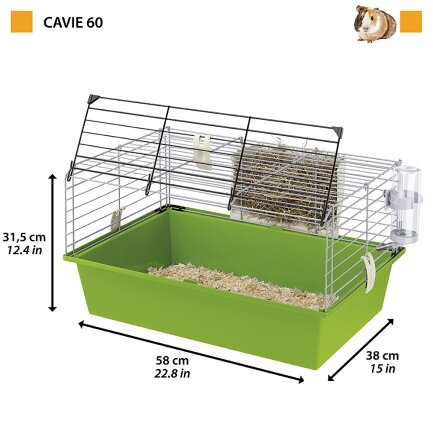 Ferplast CAGE CAVIE 60 GREY-GREEN Клітка для гризунів — Фото 1