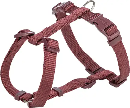 Шлея Trixie Premium H-harness для собак M–L 52–75 см 20 мм бордова