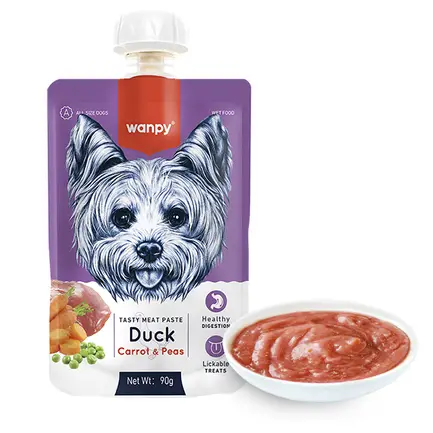 Wanpy Duck Carrot & Pea ВАНПІ КРЕМ-ПЮРЕ КАЧКА З МОРКВОЮ рідкий корм для собак 0,09 кг