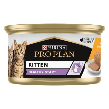 Вологий корм PRO PLAN Kitten Healthy Start для кошенят мус з куркою 85 г — Фото 1