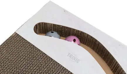 Дряпка Trixie XXL для котів, з двома кульками, картон, 70х6х38 cм (пісочний): додаткове фото 4