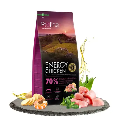 Корм сухий Profine Energy Chicken and Potatoes для активних собак всіх порід, з куркою та картоплею, 12 кг: додаткове фото 2