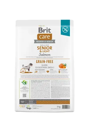 Сухий корм Brit Care Dog Grain-free Senior & Light для старіючих собак, беззерновий з лососем, 3 кг: додаткове фото 5