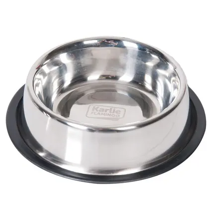 Flamingo Dish Rubber Rim ФЛАМІНГО РУБЕР РІМ миска з гумовим обідком для собак, нержавіюча сталь 1,59 л