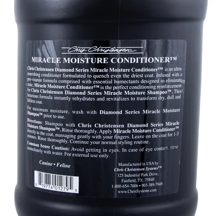 Кондиціонер для собак і котів Chris Christensen Miracle Moisture для догляду за шерстю, 3.8 л: додаткове фото 4