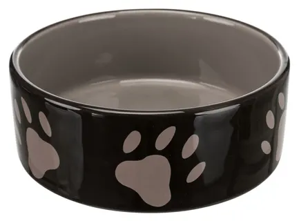 Миска Trixie для собак, коричнева з лапками, 1,4 л, d:20 см (керамічна)